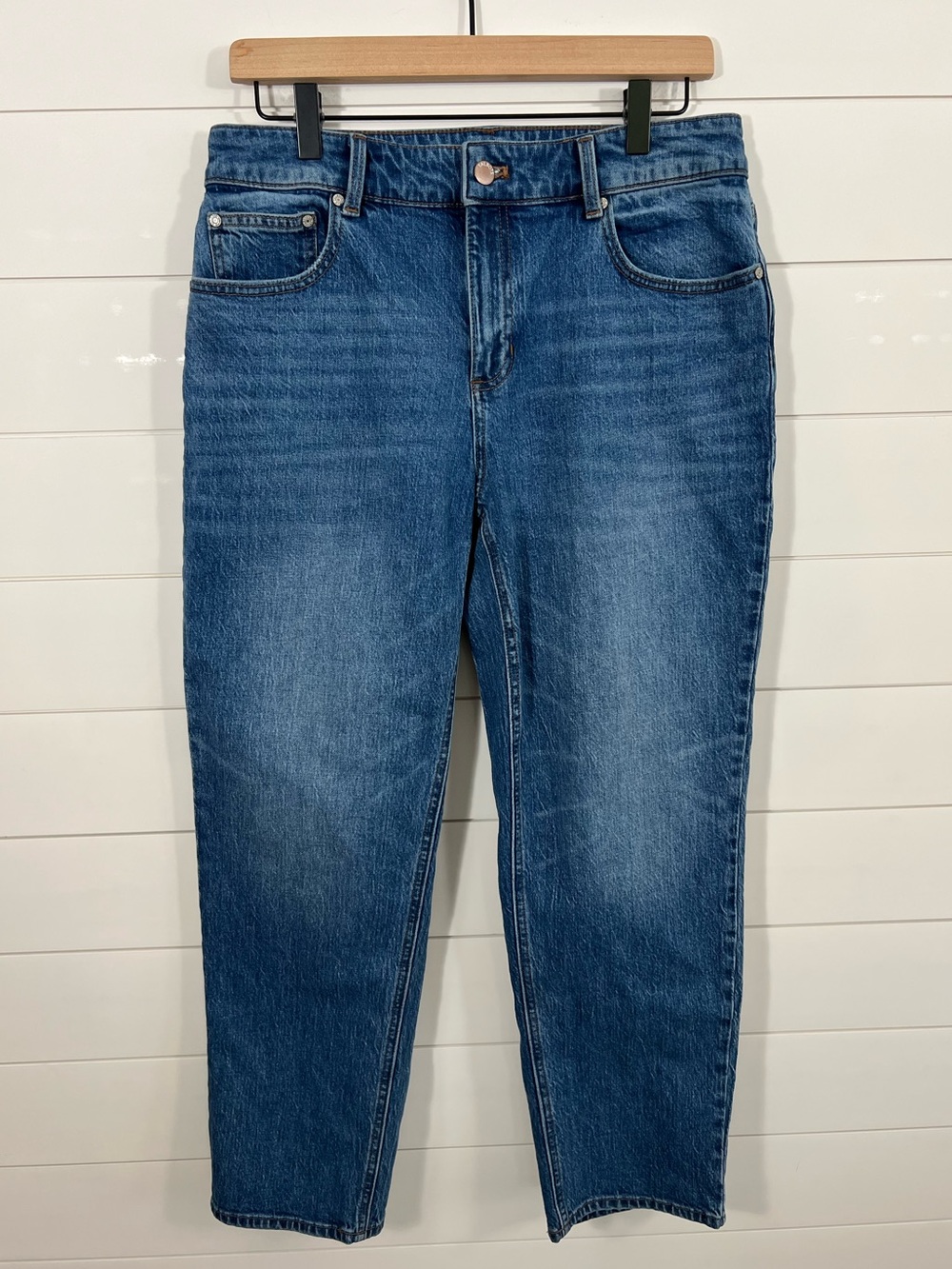 Talbots Jeans Womens 8 Stovepipe Ankle Blue Straight Leg Stretch